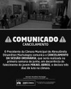 Cancelamento da Semana de Sessão Ordinária na Câmara de Municipal em virtude de Luto Oficial