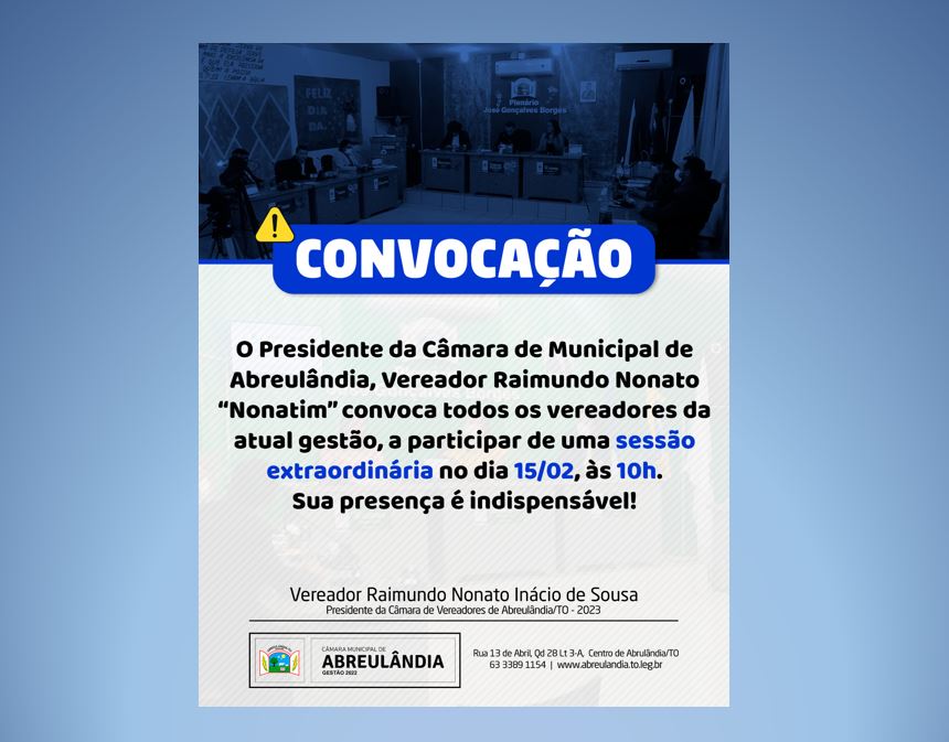 Convocação para Sessão Extraordinária